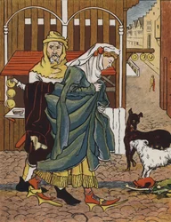 Lady Crossing the Street in the Middle Ages